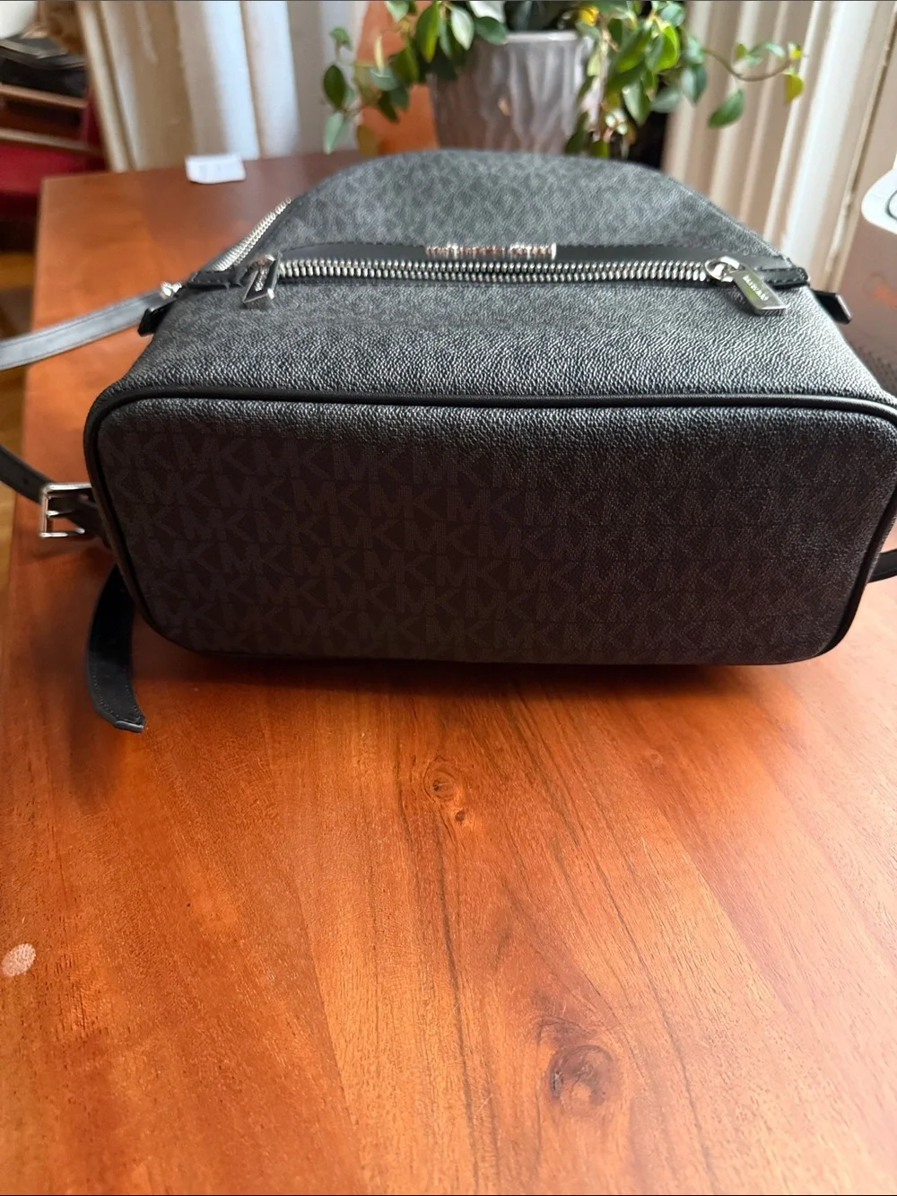 Michael Kors Textured Black Mini Backpack with Silver Hardware